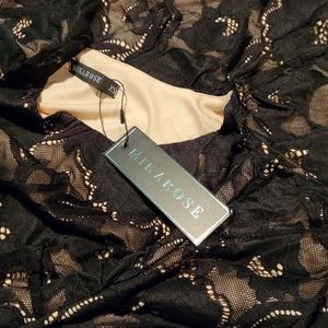 NWT Mikarose Floral Emmy Dress Black & Nude